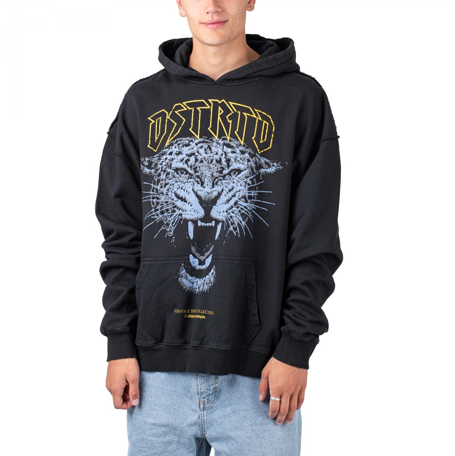 Distorted People Vintage Panther Oversized Hoodie