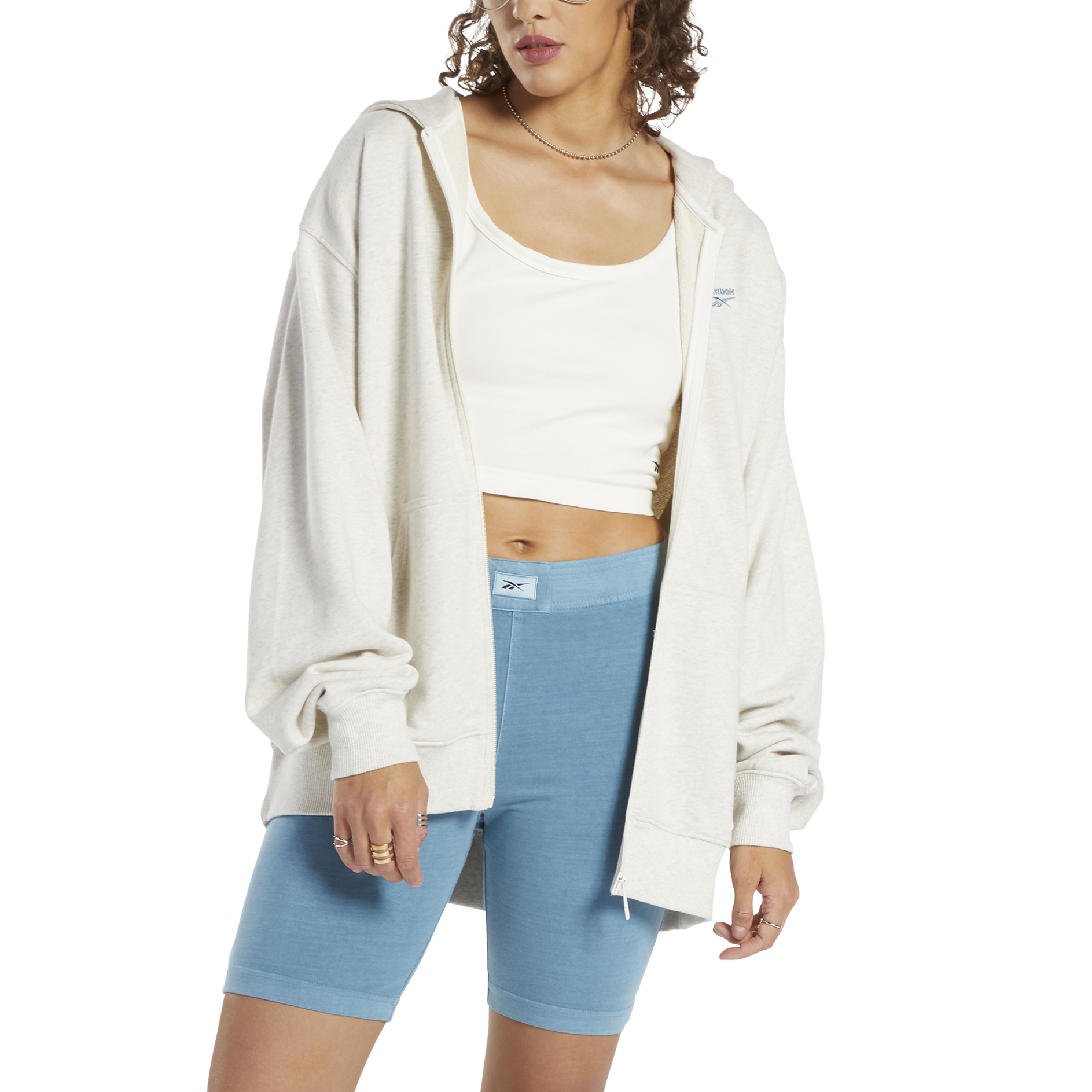 Reebok Classics Oversized Long Zip-Up Hoodie