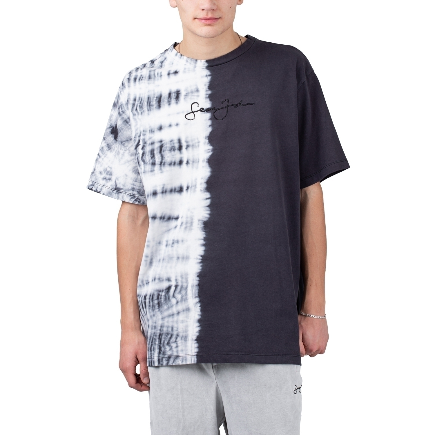 Sean John Script Logo Bleach Effect Tee