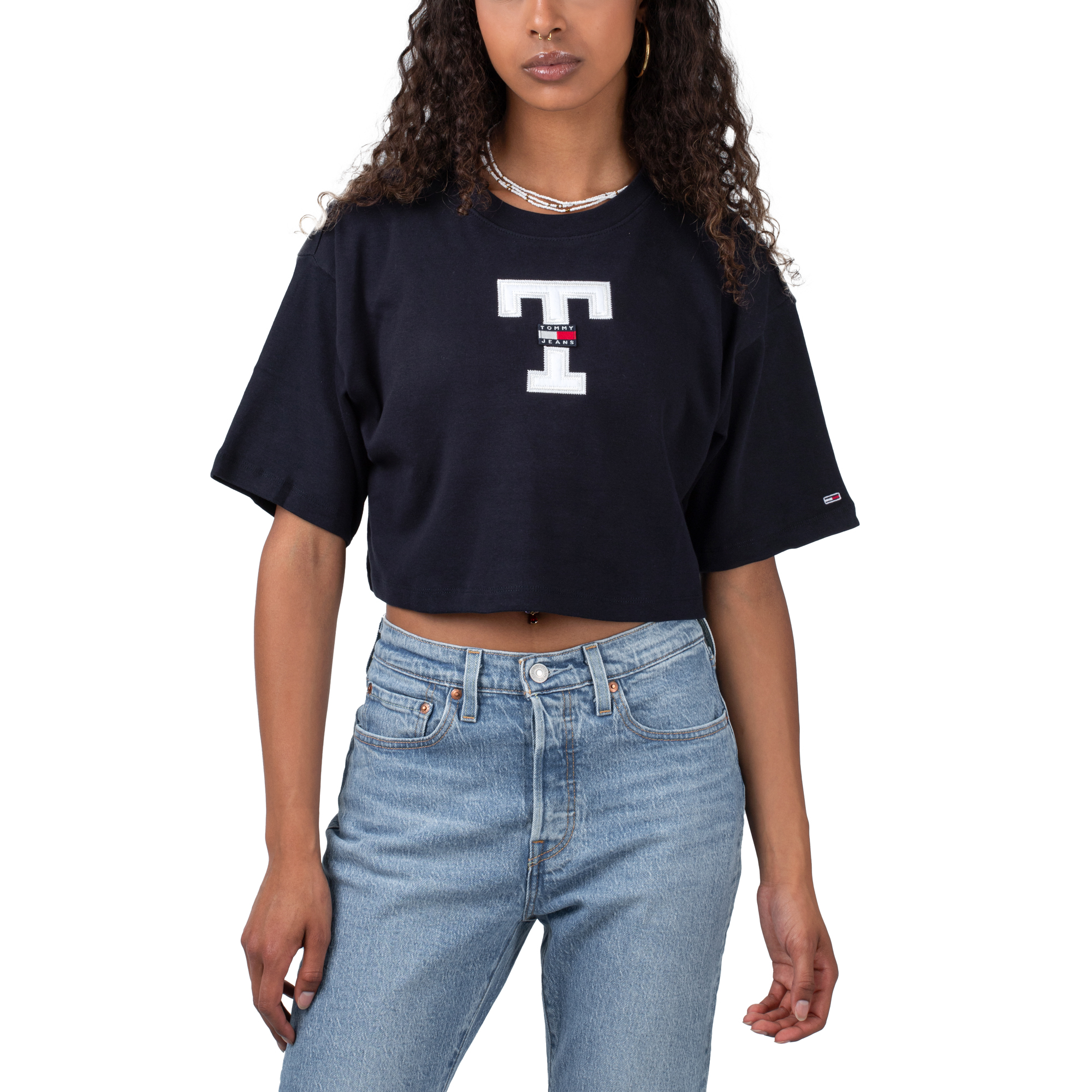 Tommy Jeans Oversized Cropped Letterman Tee