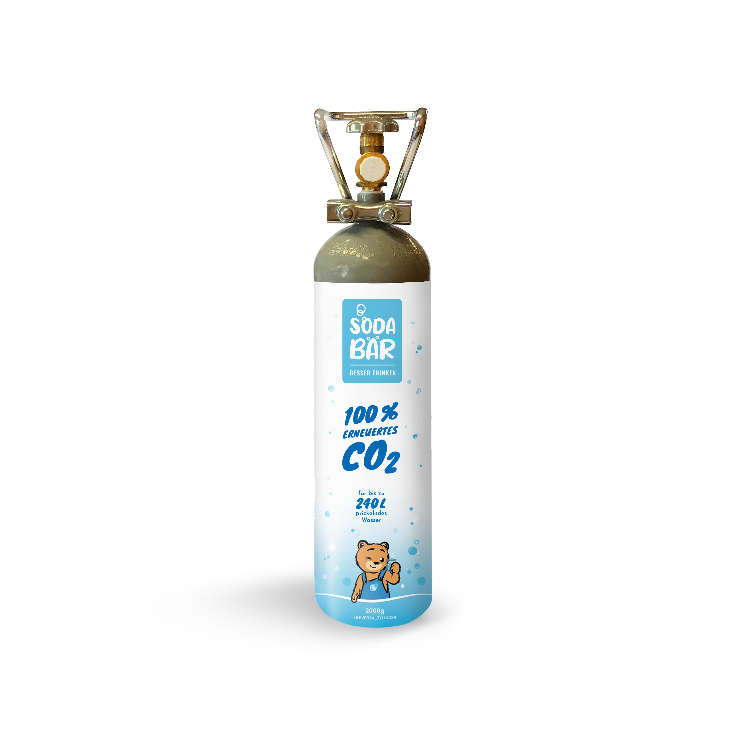 CO2-Kohlensäure Kauf-Flasche 2 kg für Tafelwasser- & Bierzapfsysteme & Aquaristik