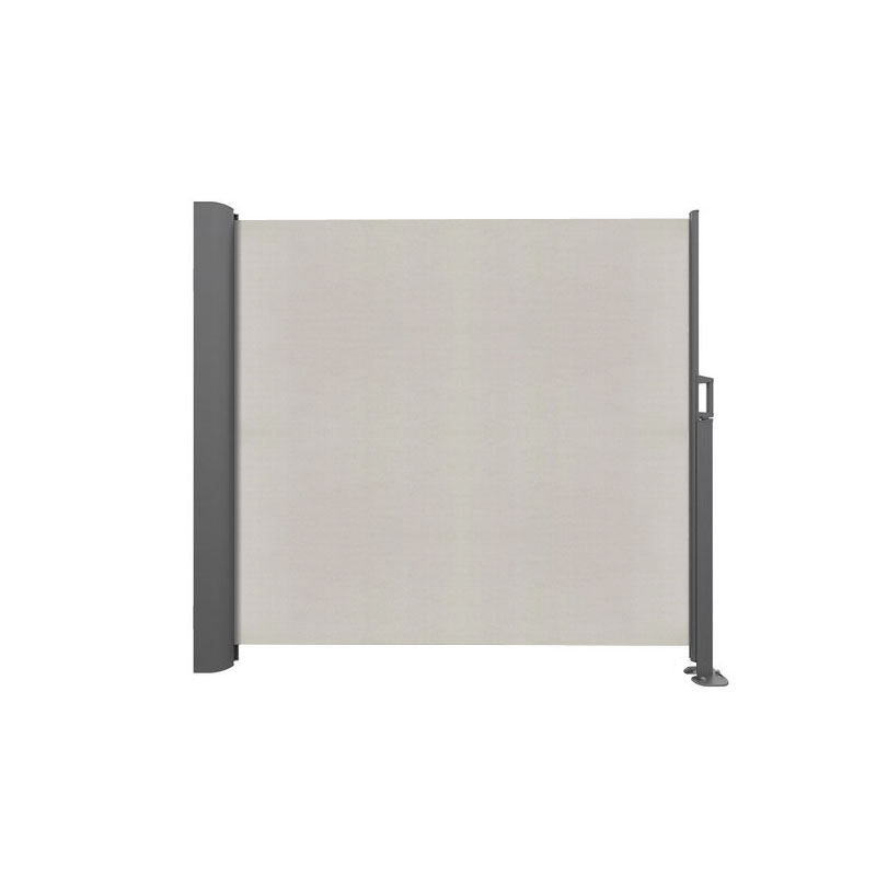 SOWERO Seitenmarkise ausziehbar | 200x350 cm | Stoff: Uni, elfenbein | Gestell: anthrazit