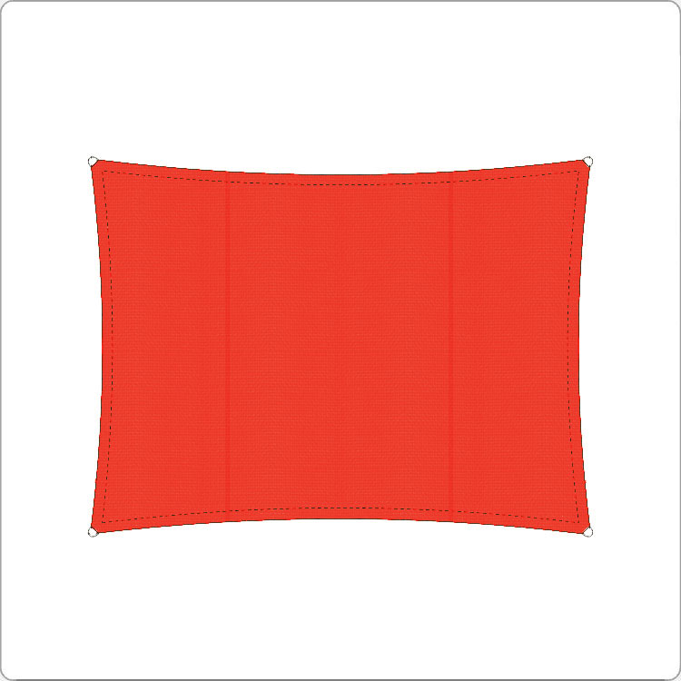 Wasserdichtes Profi-Sonnensegel 4 x 3 m Viereck | Rot