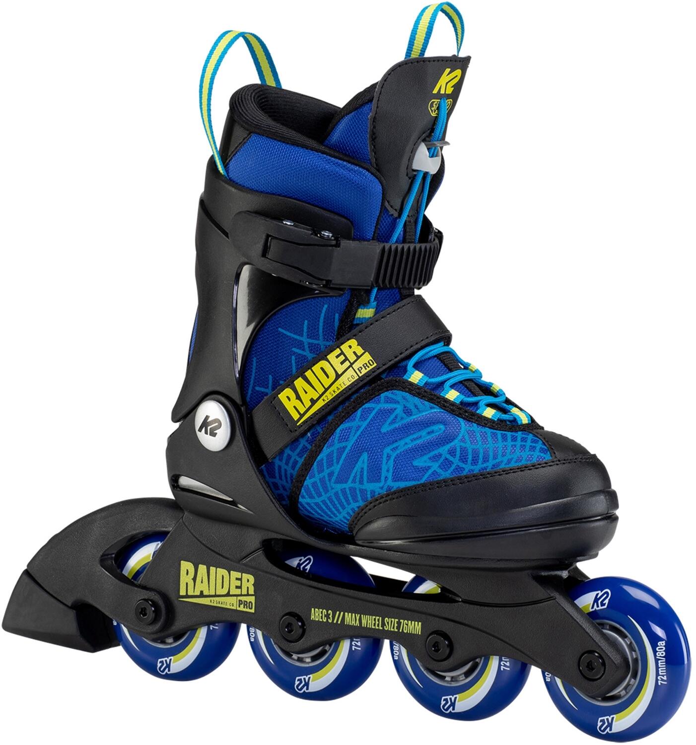 K2 Raider Pro Inlineskate Junior (29.0-34.0 (S), blue/yellow (70-er Räder))