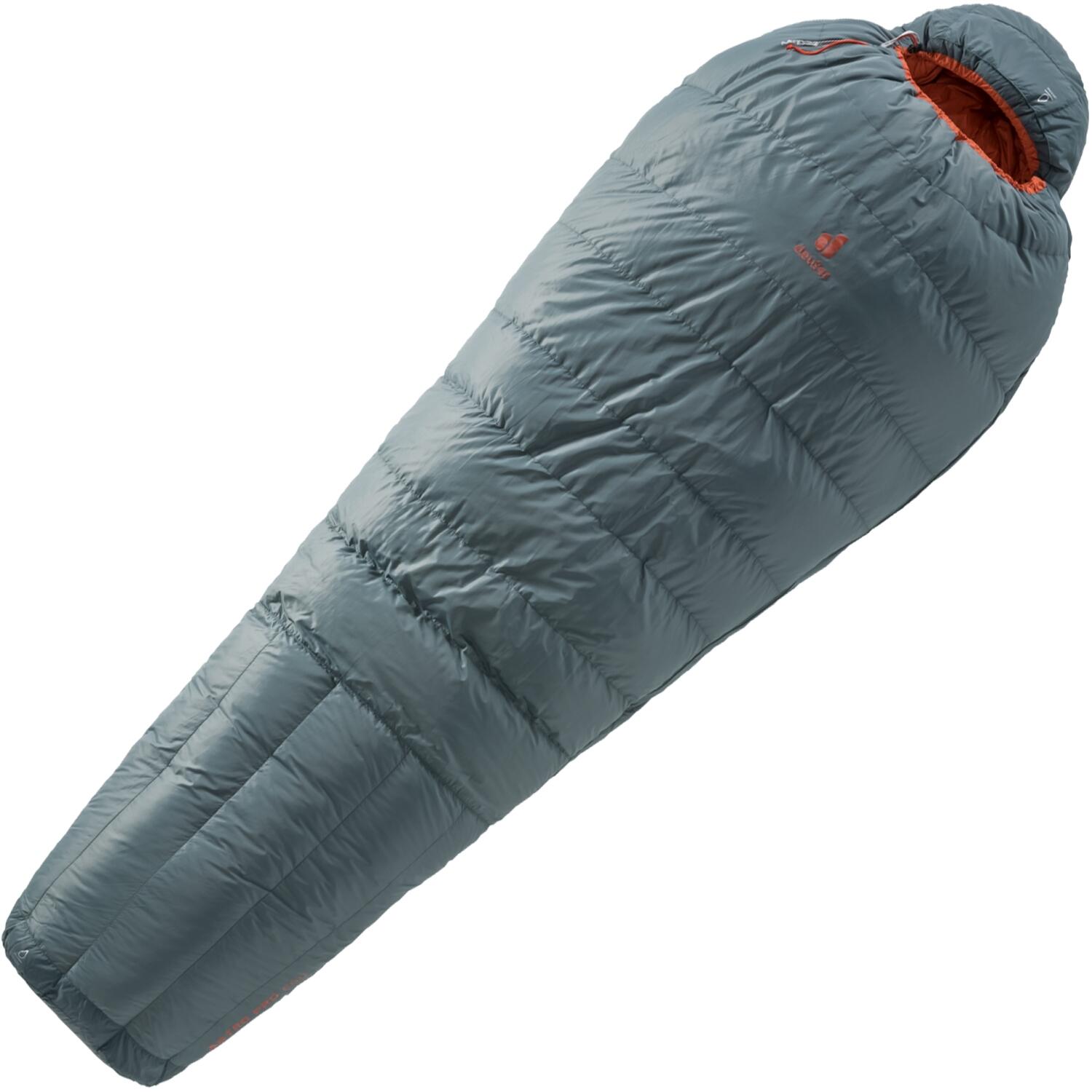 Deuter Astro Pro 600 EL Daunenschlafsack (2903 teal/paprika, RV links)