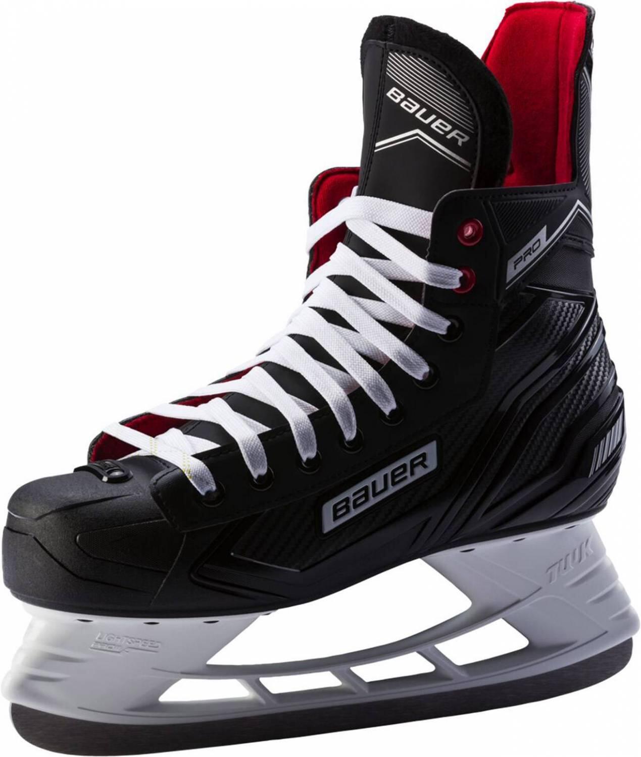 Bauer Pro Skate Senior Schlittschuhe (10.0 = 45.5, 900 schwarz/weiß/rot)