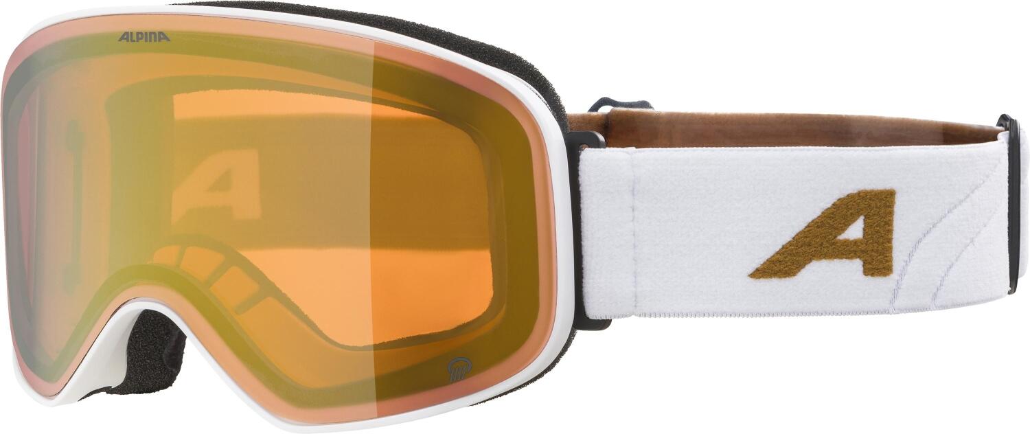 Alpina Slope Quattroflex Skibrille (811 white/gold matt, Scheibe: QUATTROFLEX MIRROR gold (S2))