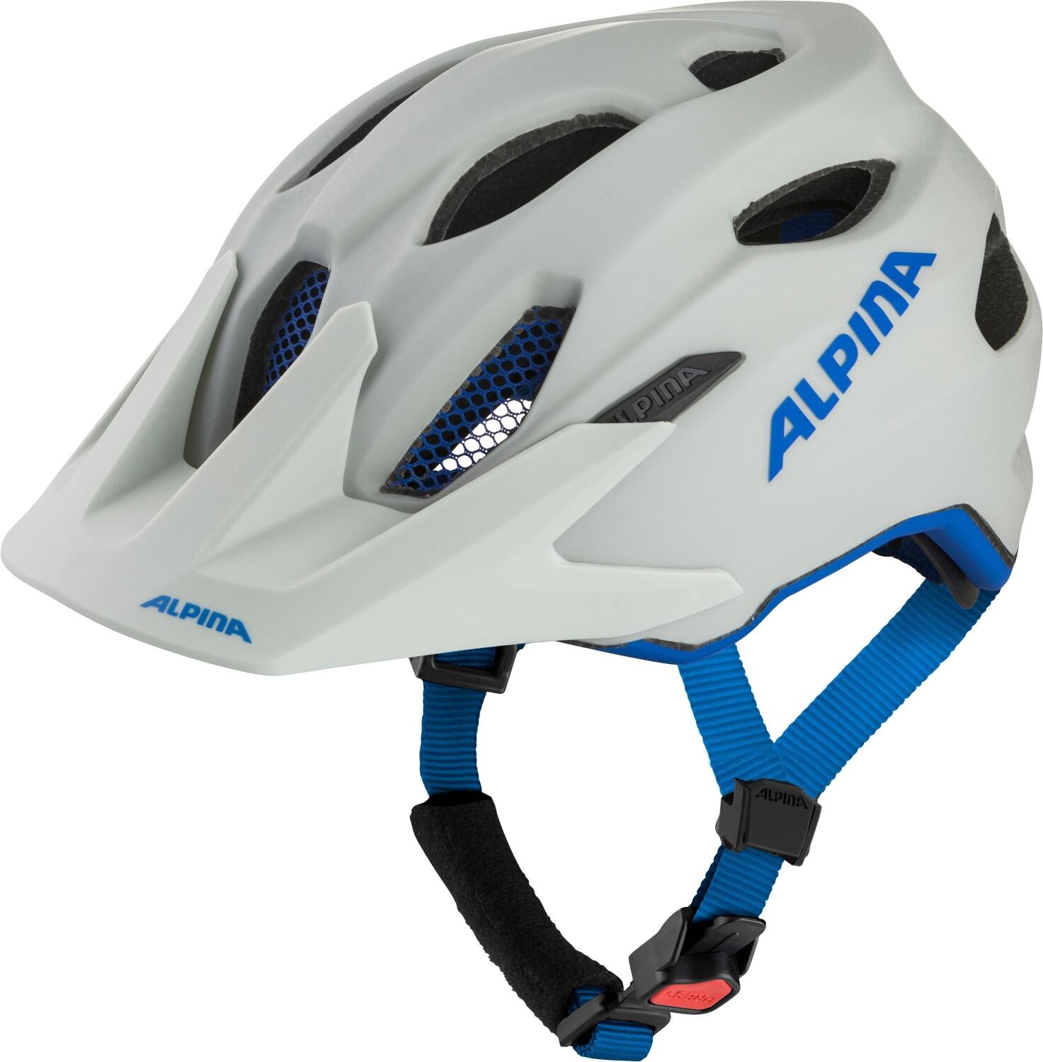 Alpina Carapax Jr. Fahrradhelm (51-56 cm, 86 smoke grey/blue matt)