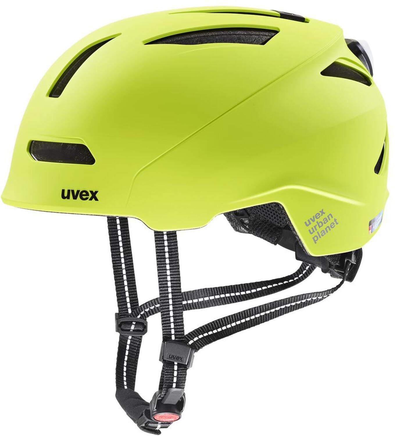 uvex Urban Planet LED Fahrradhelm (54-58 cm, 04 lime matt)