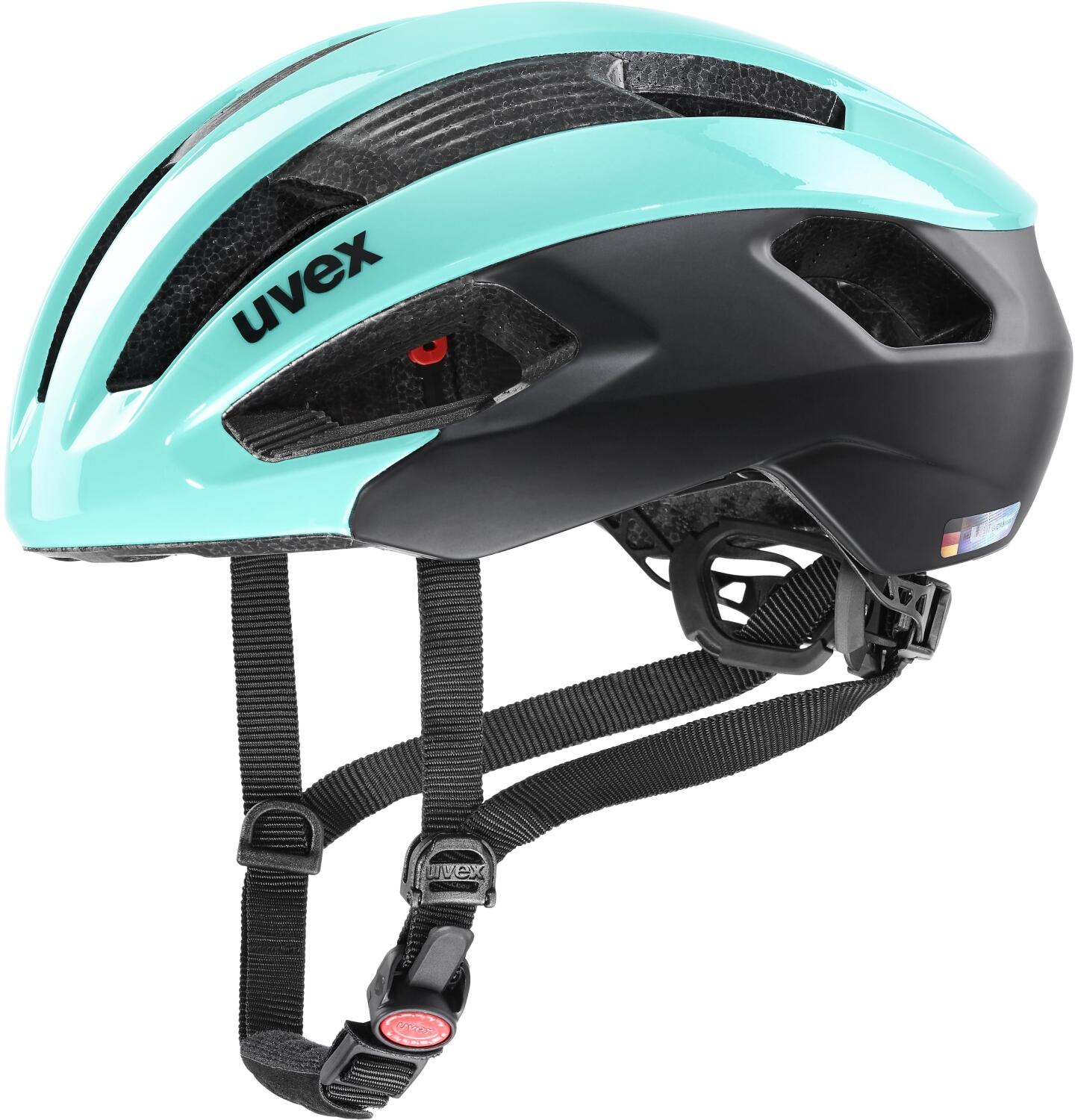 uvex Rise cc Fahrradhelm (52-56 cm, 02 aqua/black matt)