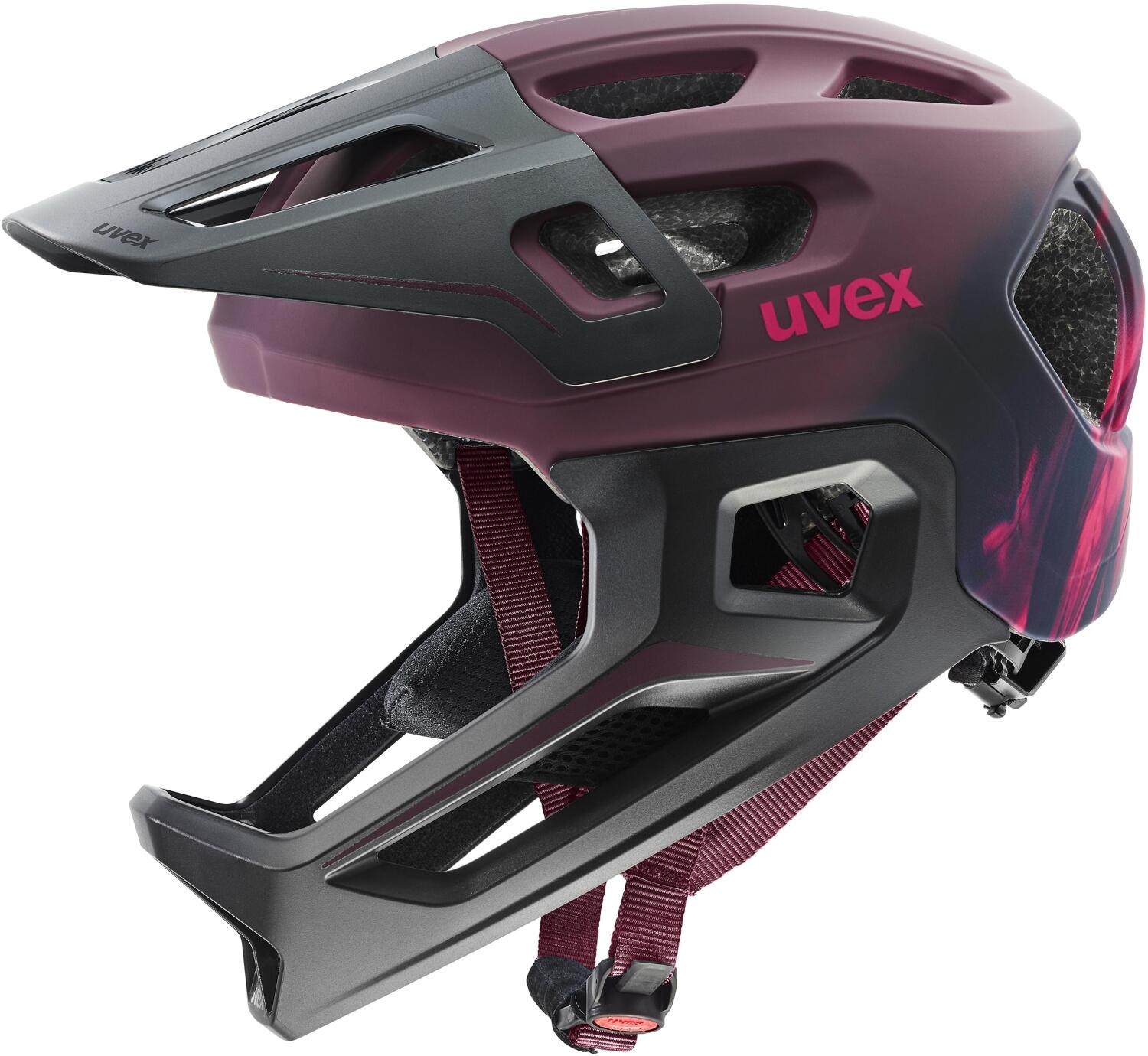 uvex React Jr. Fullface Helm (52-56 cm, 03 cranberry matt)