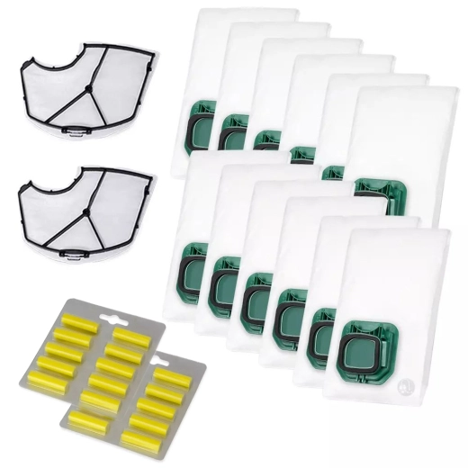 12 Staubsaugerbeutel für Vorwerk Kobold VK140 VK150 kompatibel Filter, Duft-Zitrone