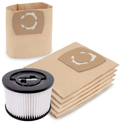5 Staubsaugerbeutel und 1 Lamellenfilter für Bosch AdvancedVac 20 und UniversalVac 15 kompatibel