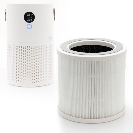 Luftreiniger AP01 mit Negativ-Ionen, 3-Stufen-Schaltung, 2 HEPA Filter und LED-Anzeige
