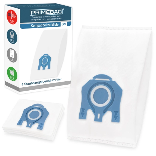 4 Staubsaugerbeutel für Miele Typ GN 3D Efficiency kompatibel 5-Lagen-Vlies, Automatikverschluss inkl. 2 Filter