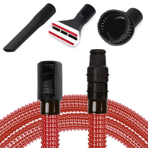 Gewebeschlauch Rot mit Düsen-Set für alle Kärcher WD1 WD2 WD3 WD4 WD5 WD6 WD7... und A 2... Modelle kompatibel