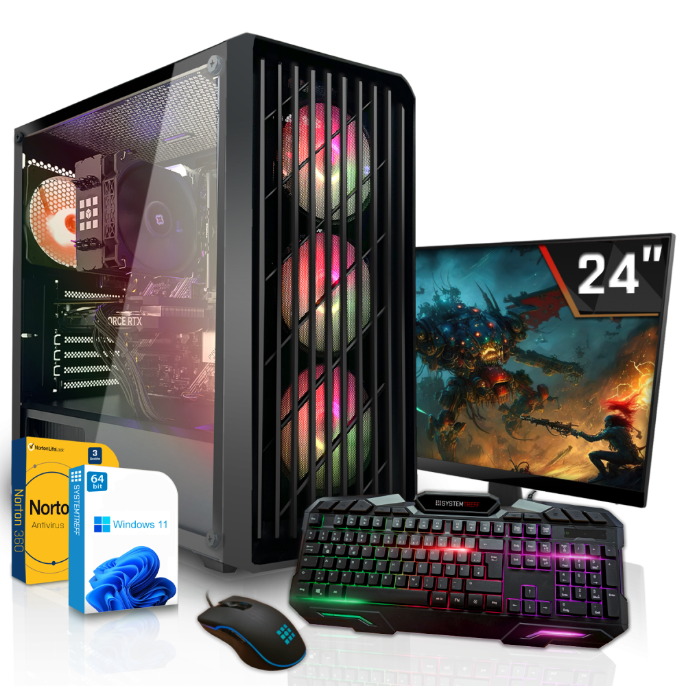 Einsteiger Gaming Komplett Set PC | AMD Ryzen 7 5700X | 16GB DDR4 | Nvidia GeForce RTX 3060 12GB | 512GB NVMe