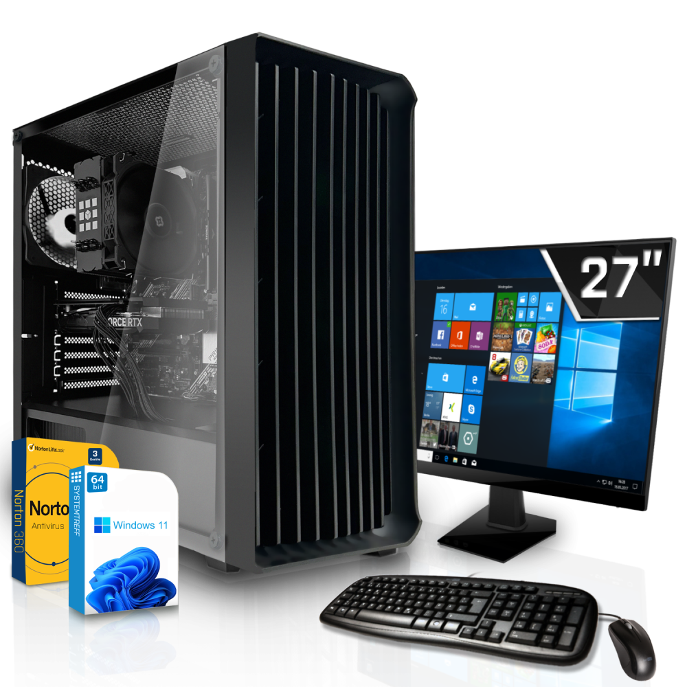 Office Komplett Set PC | Intel Core i3-13100F | 16GB DDR4 | Nvidia GeForce GT 710 2GB | 1TB NVMe