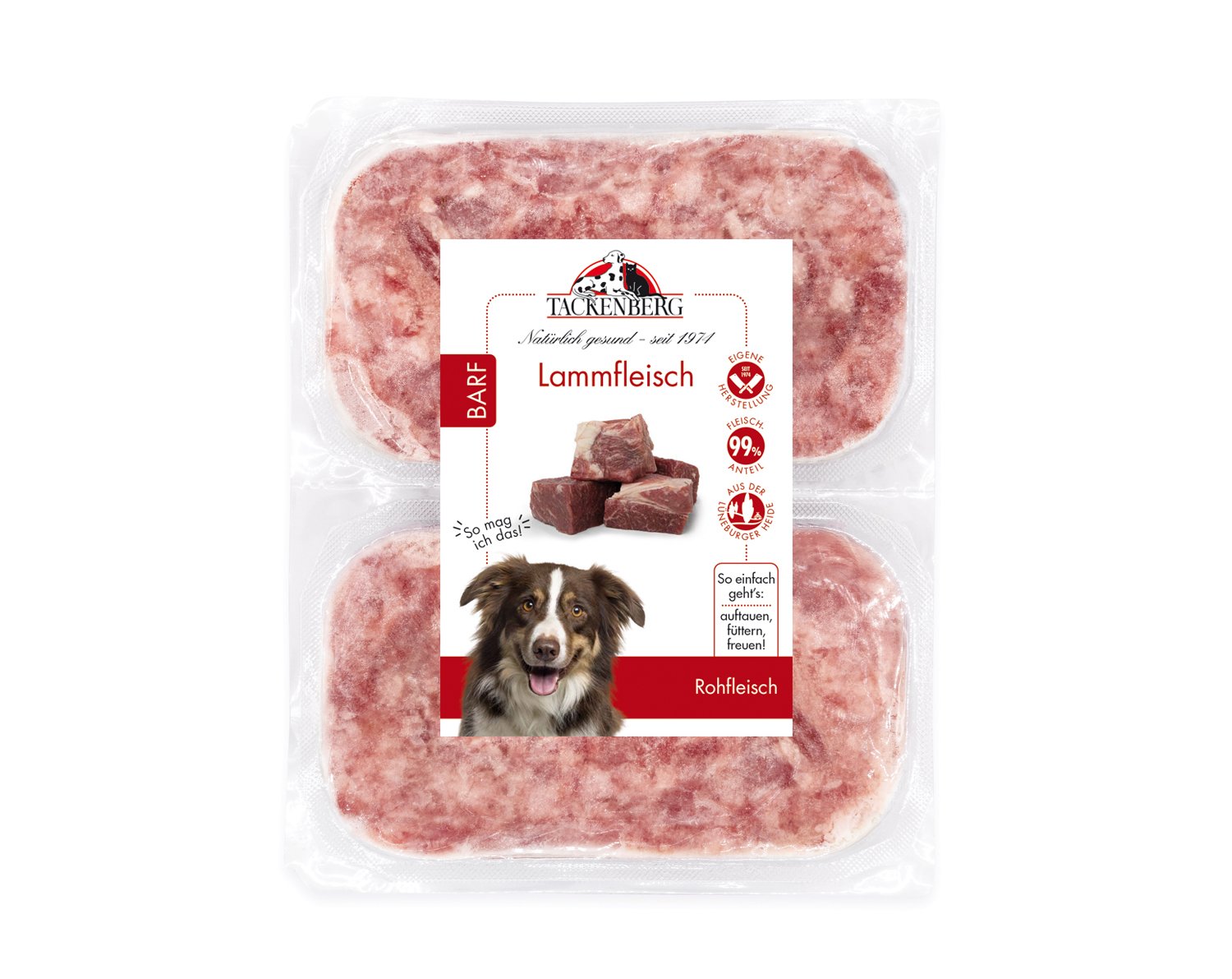 BARF Lammfleisch für Hunde & Katzen - 500 g - Premiumqualität von Tackenberg