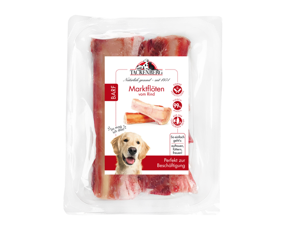 BARF Markflöten vom Rind für Hunde - 2 Stk. - Premiumqualität von Tackenberg