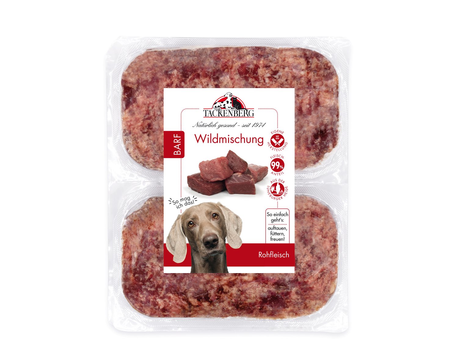 BARF Wildmischung für Hunde & Katzen - 500 g - Premiumqualität von Tackenberg