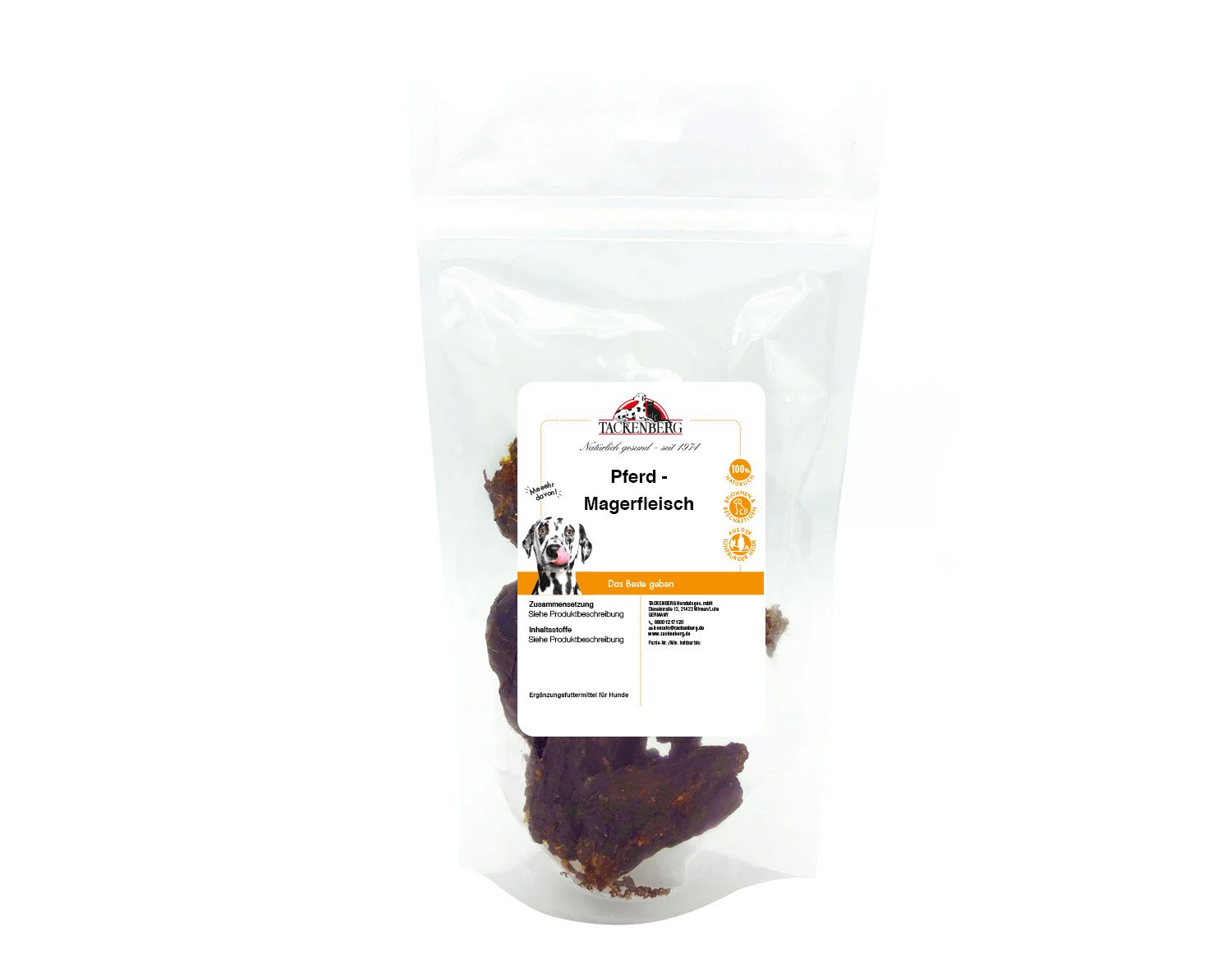 Magerfleisch Pferd getrocknet für Hunde  - 200 g - Premiumqualität von Tackenberg