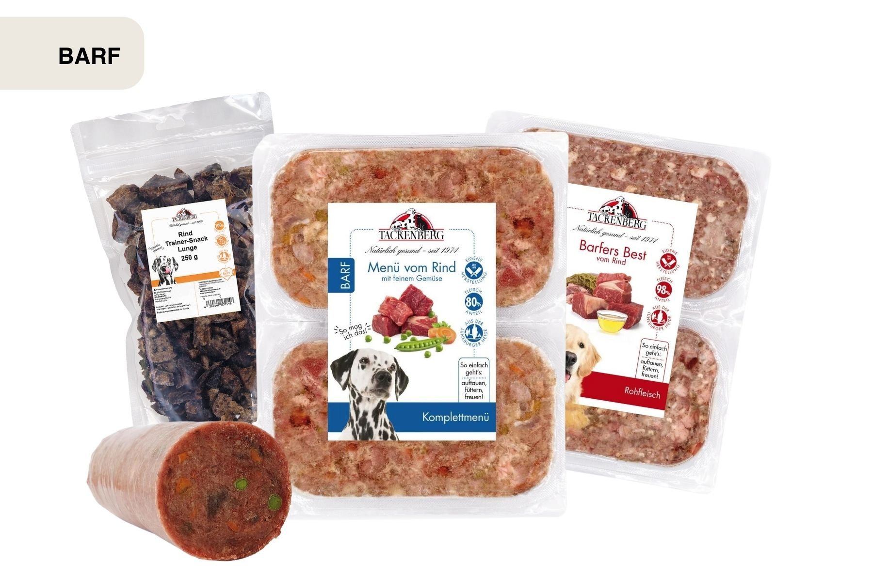 Hochwertiges Rohfleisch & ausgewogene BARF-Menüs - Probierpaket für BARF-Einsteiger - 20 Artikel - Premiumqualität von Tackenberg