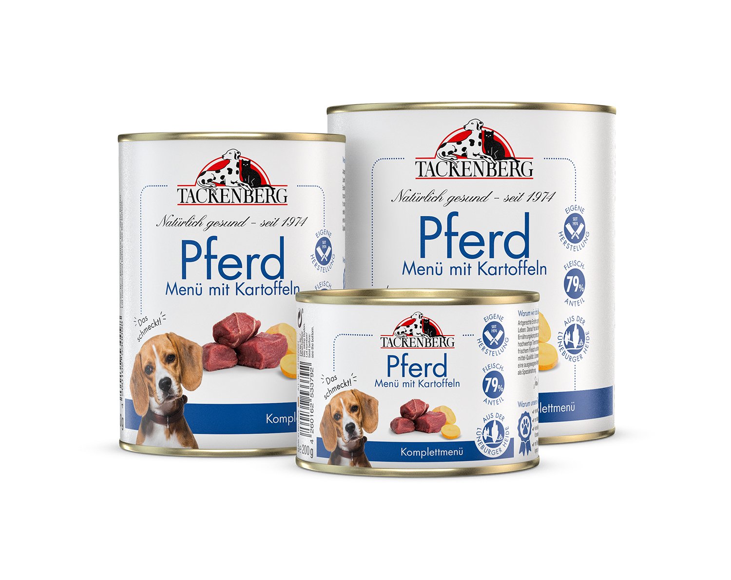Nassfutter Menü Pferd & Kartoffeln für Hunde  - 6 x 200 g - Premiumqualität von Tackenberg
