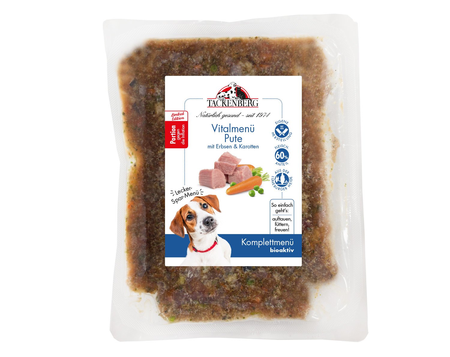 BARF-Vitalmenü für Hunde von der Pute | Online bei Tackenberg - 500 g - Premiumqualität von Tackenberg