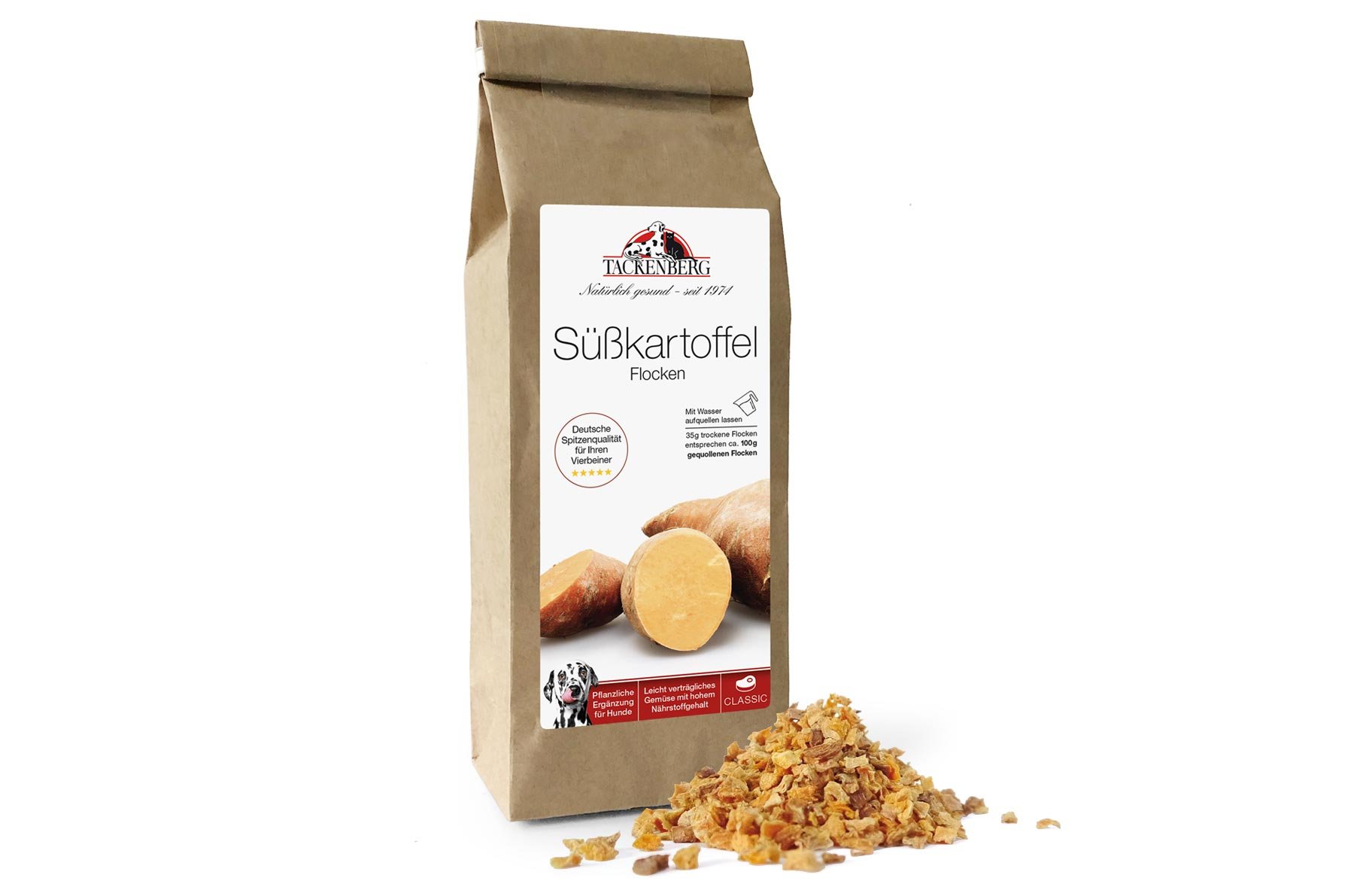 BARF: Süßkartoffel Flocken für Hunde | TACKENBERG - 250 g - Premiumqualität von Tackenberg