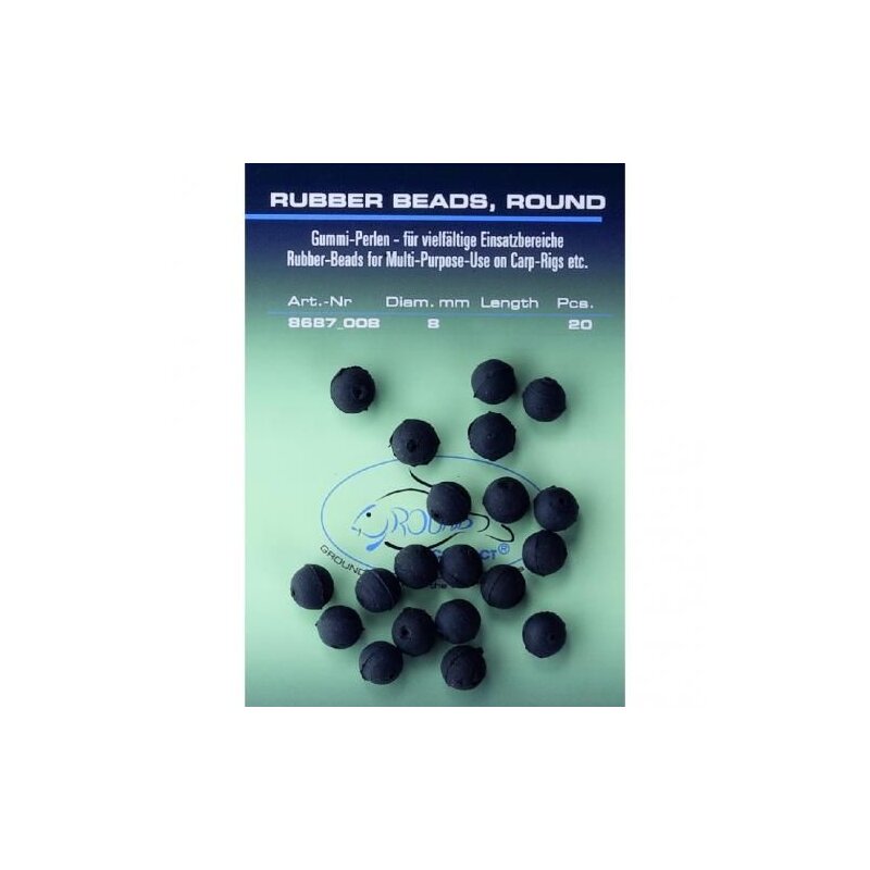 JENZI Gummi-Perlen 4mm Schwarz 20Stk.