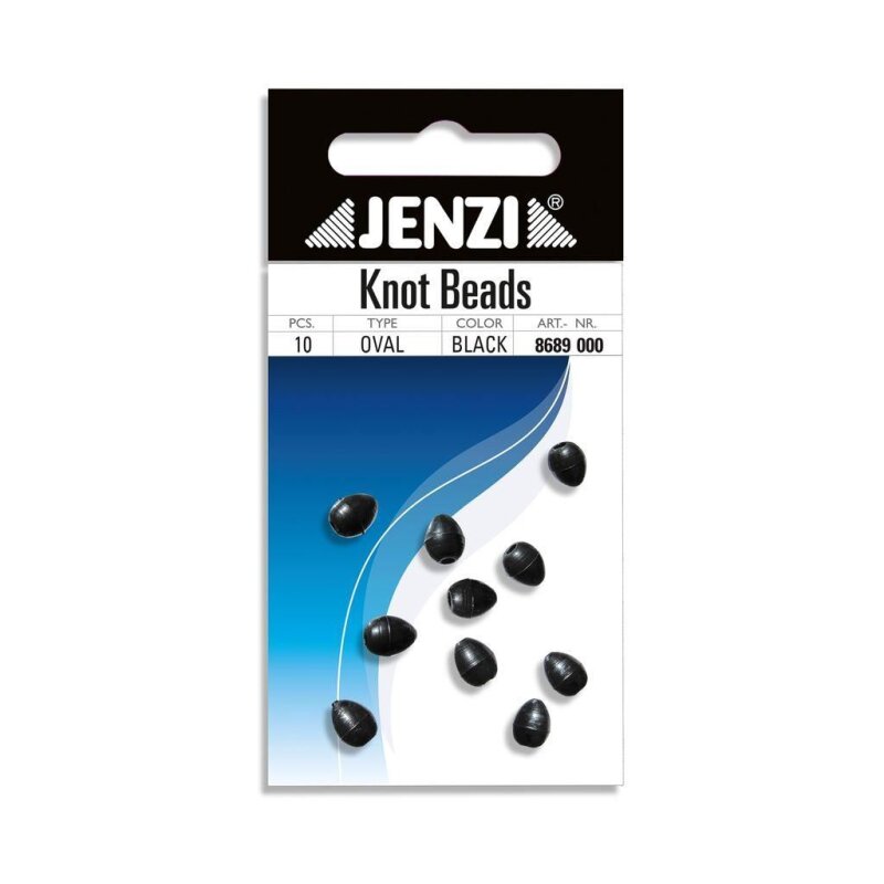 JENZI Knoten Perlen Oval 5-6mm Schwarz 10Stk.