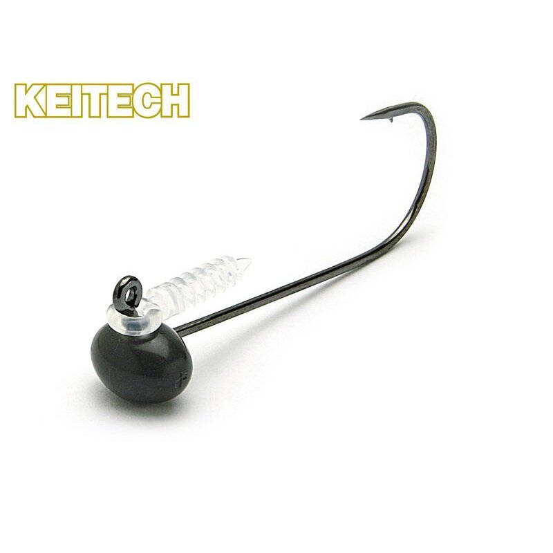 KEITECH Tungsten Football Shaky Head Gr.2/0 5g Black-Nickel 3Stk.