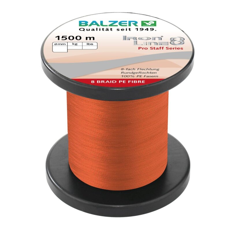 BALZER Iron Line 8 Pro Staff 0,08mm 7,2kg 1500m Rot (0,08 € pro 1 m)