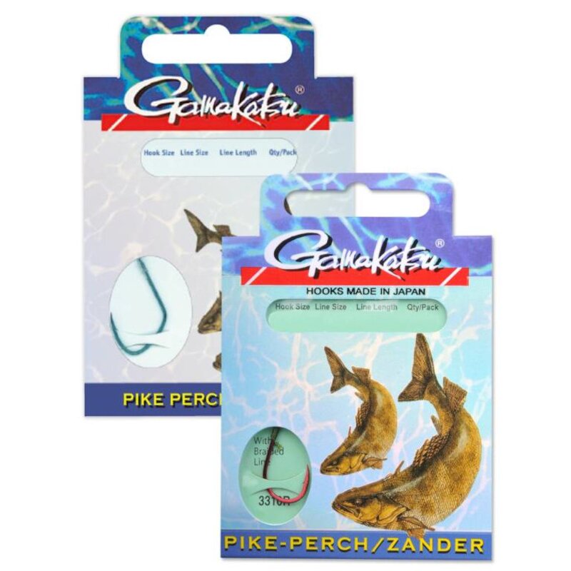 GAMAKATSU Hook BKS-2210S Zander 60cm Gr.1 0,25mm Blau 10Stk. (5,98 € pro 1 m)