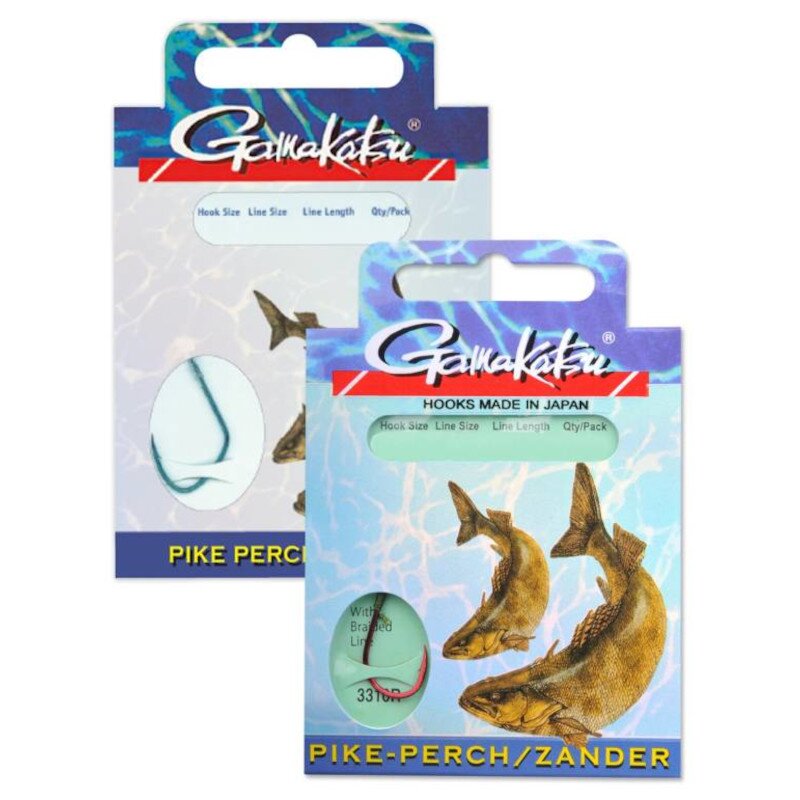 GAMAKATSU Hook BKS-2210S Zander 60cm Gr.2 0,25mm Blau 10Stk. (5,98 € pro 1 m)