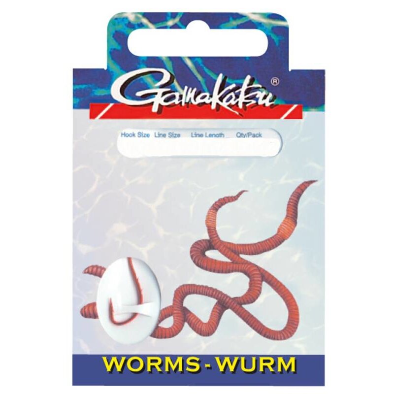 GAMAKATSU Hook BKD-5260R Worm 75cm Gr.4 0,30mm Rot 10Stk. (4,79 € pro 1 m)