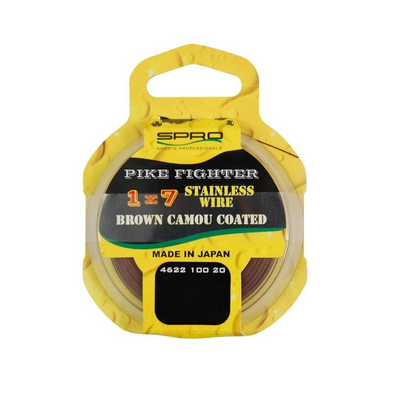 SPRO Pike Fighter 1x7 Coated Wire 0,45mm 13,6kg 20m Brown (0,55 € pro 1 m)