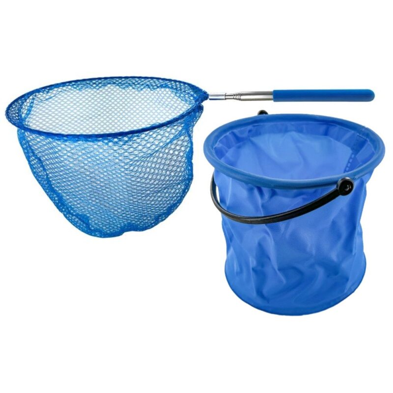JENZI Kinder-Set Falteimer 12x14cm + Kescher 85cm