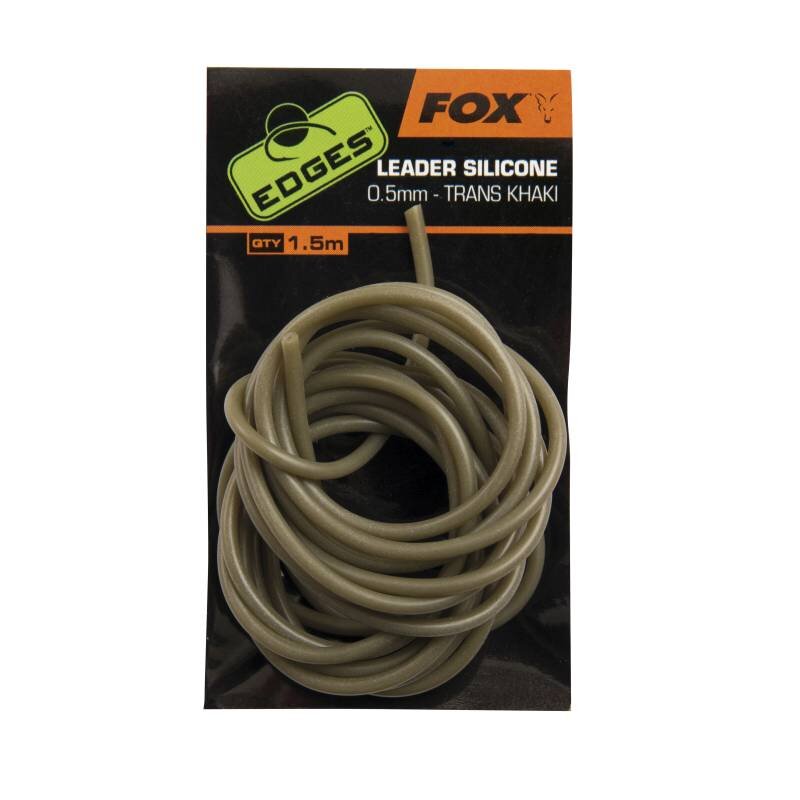 FOX Edges Leader Silicone 0,5mm 1,5m Trans Khaki (2,43 € pro 1 m)