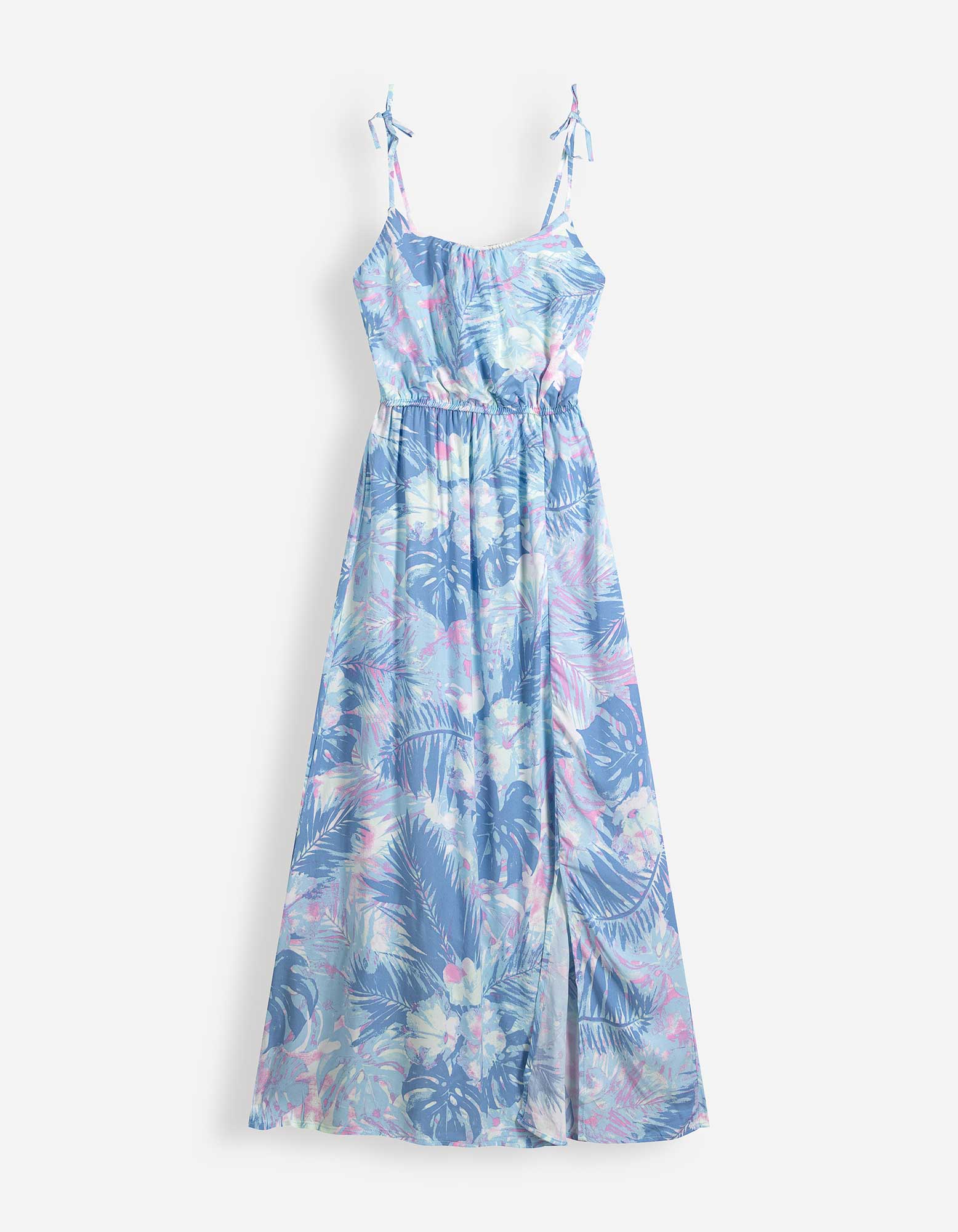 Maxikleid - Seitenschlitz - Weiß