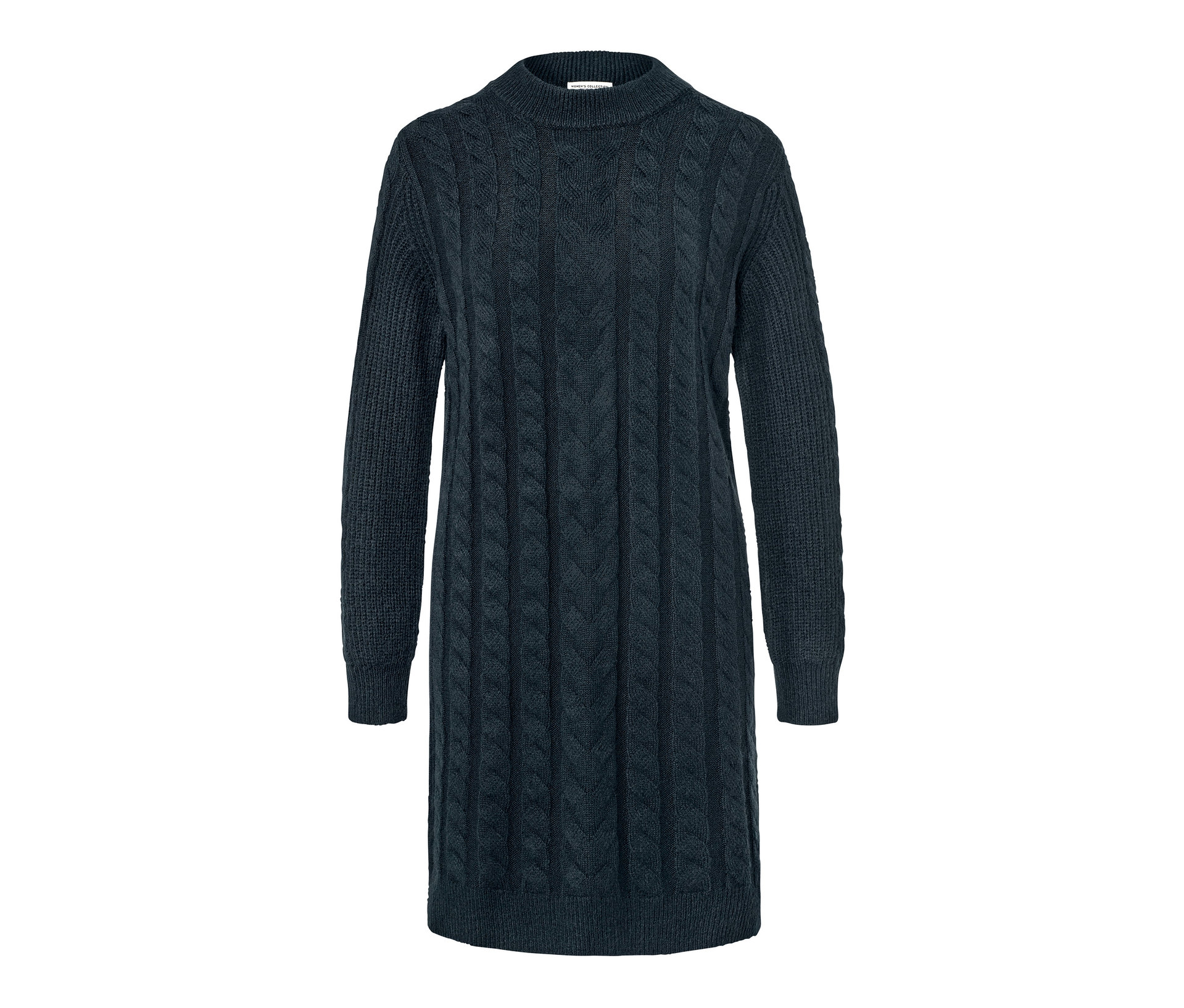 Tchibo - Strickkleid mit Zopfmuster - Damen - Gr. S - dunkelblau