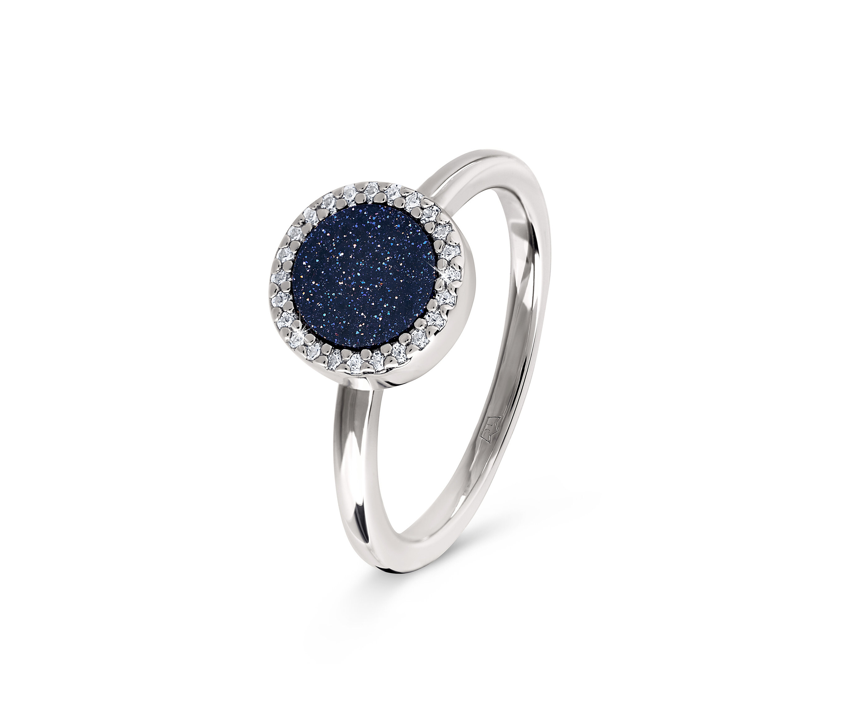 Tchibo - 925 Silber Ring »Stardust« - Damen - Gr. 17 - schwarz