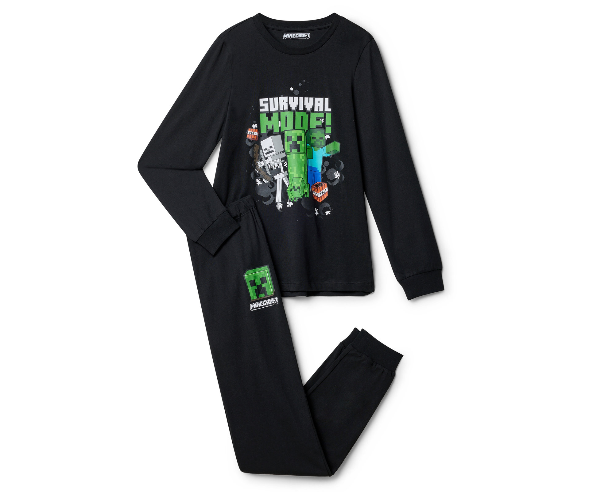 Tchibo - Minecraft Kinder-Pyjama - Jungen - Gr. 170/176 - schwarz/print