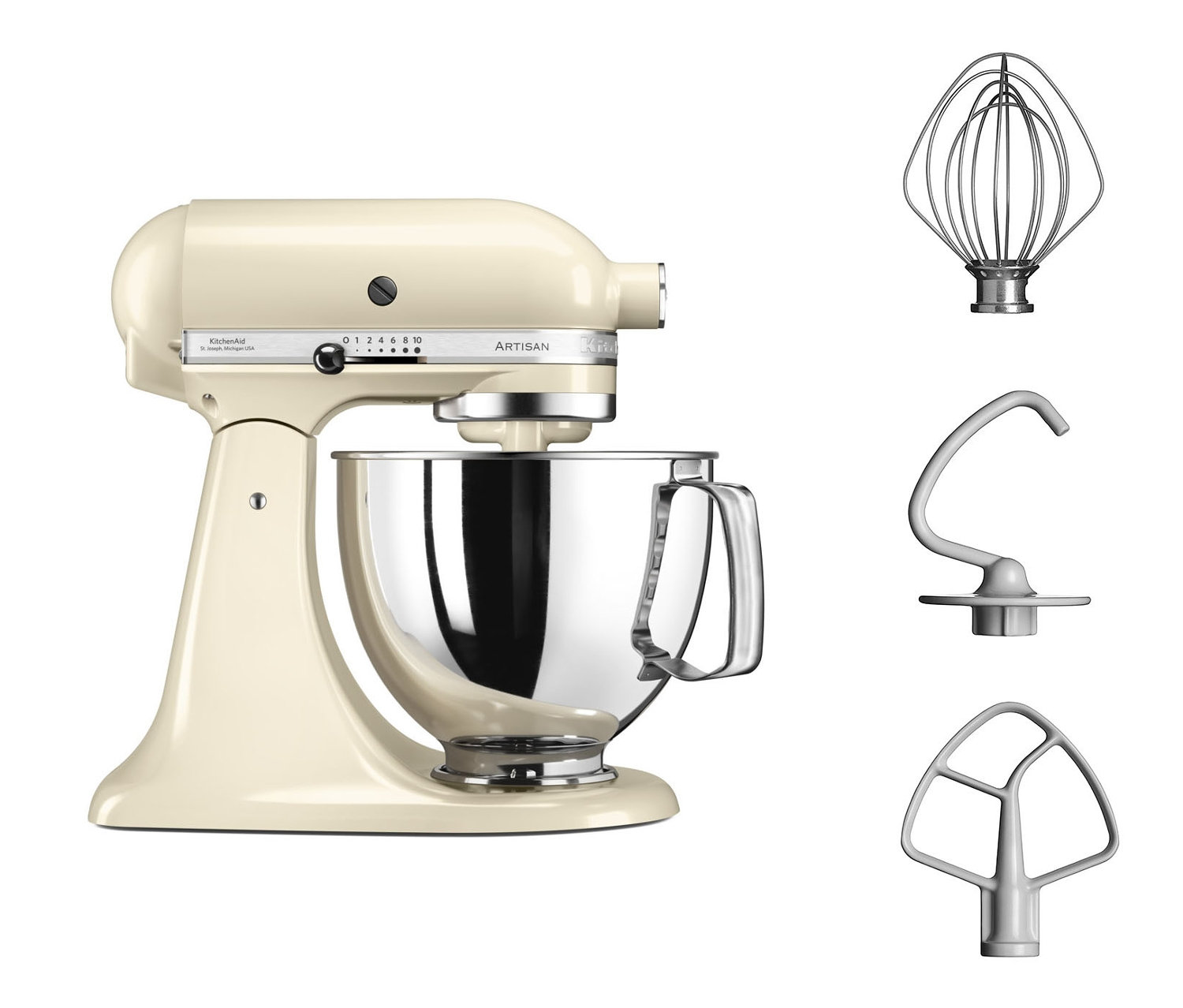 KitchenAid Küchenmaschine »Artisan 5Ksm125« inkl. Fleischwolf und Spritzgebäckvorsatz - creme