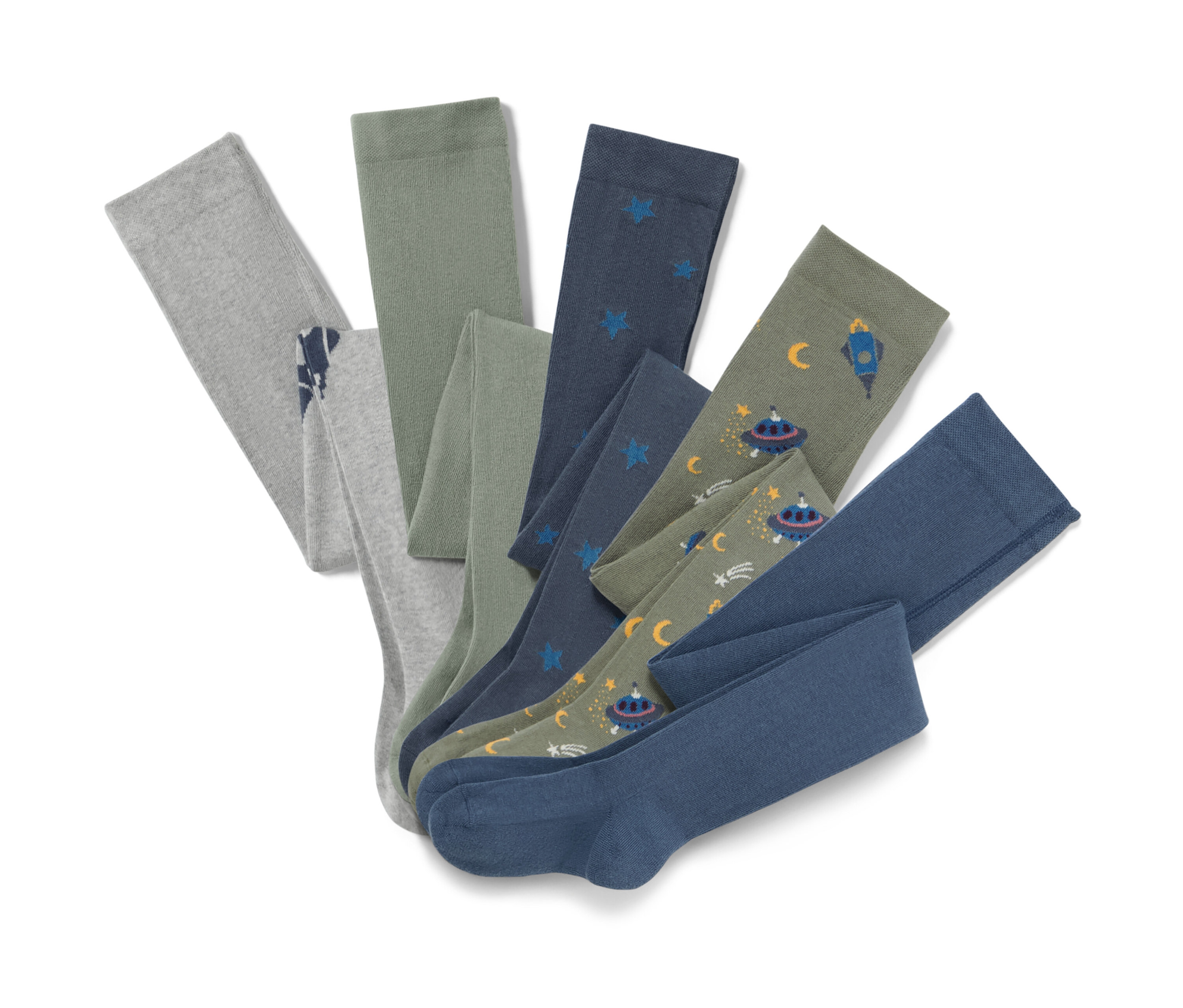 Tchibo - 5 Baumwoll-Strumpfhosen - Baby - Gr. 86/92 - blau/gestreift