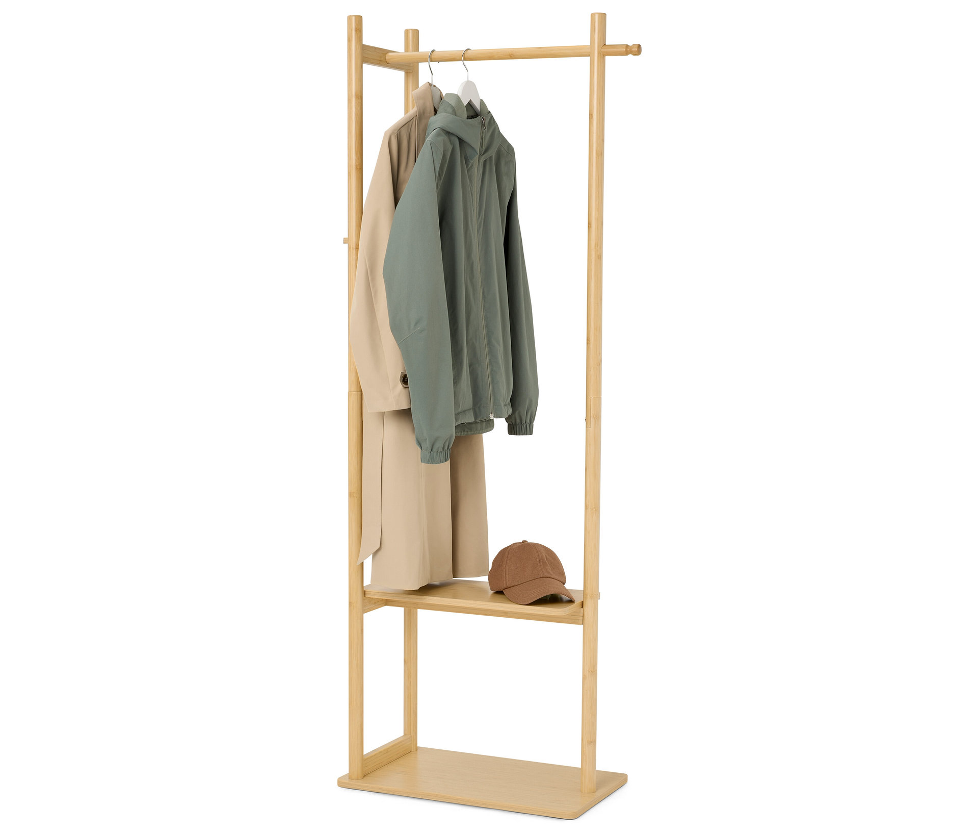Tchibo - Kleiderständer mit Ablage - 64x35x175cm - naturfarben - Bambusholz / Holz