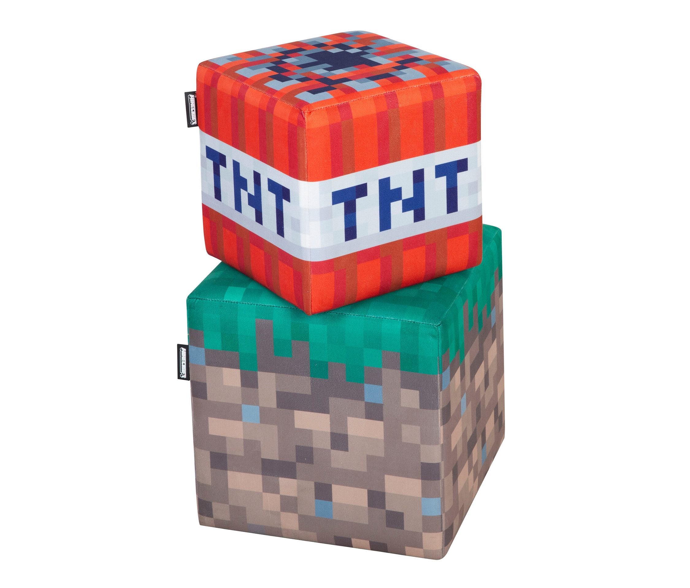 2 roba Minecraft Sitzhocker - 35x35x35cm - mehrfarbig - Holz / Polyester