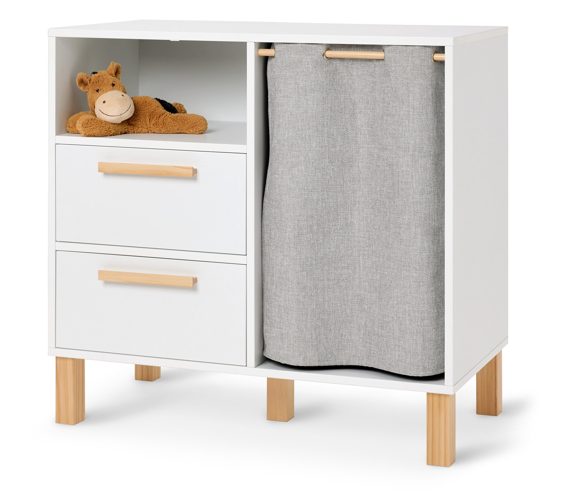 Tchibo - Kinderkommode »Leira« mit Schubladen und Kleiderstange - 95x50x90,3cm - silber -