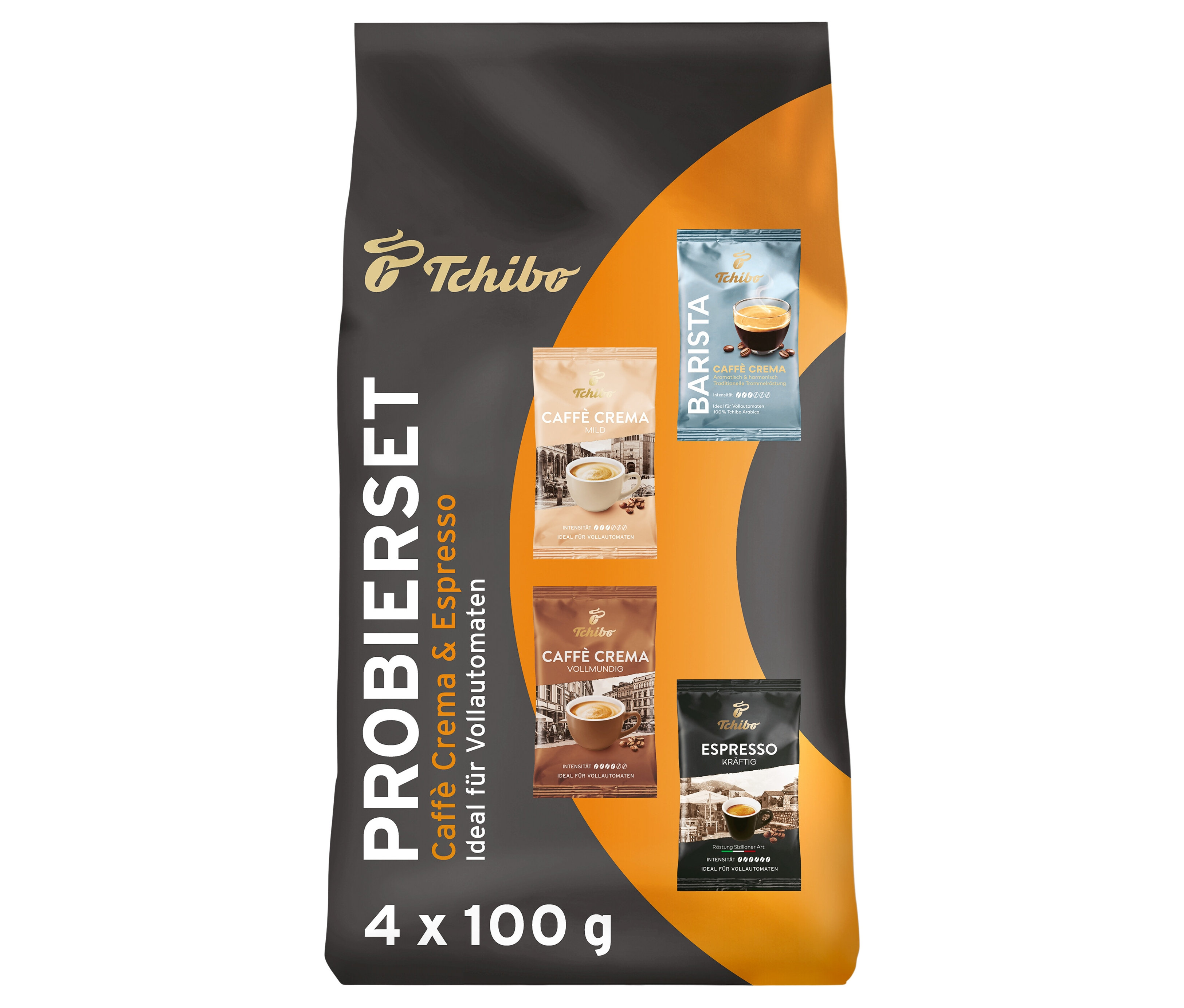Tchibo - Caffè Crema & Espresso Probierset - 4 x 100 g Ganze Bohne
